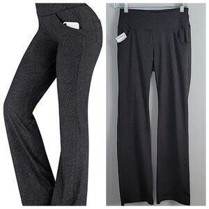 IUGA charcoal gray pull on yoga bootcut dress pants 4 pockets size small